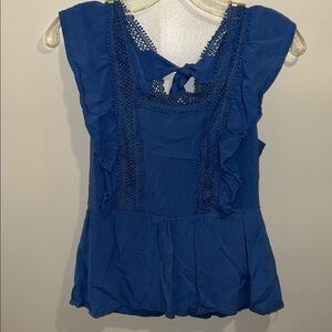 Ruffle and Lace Trim Blouse